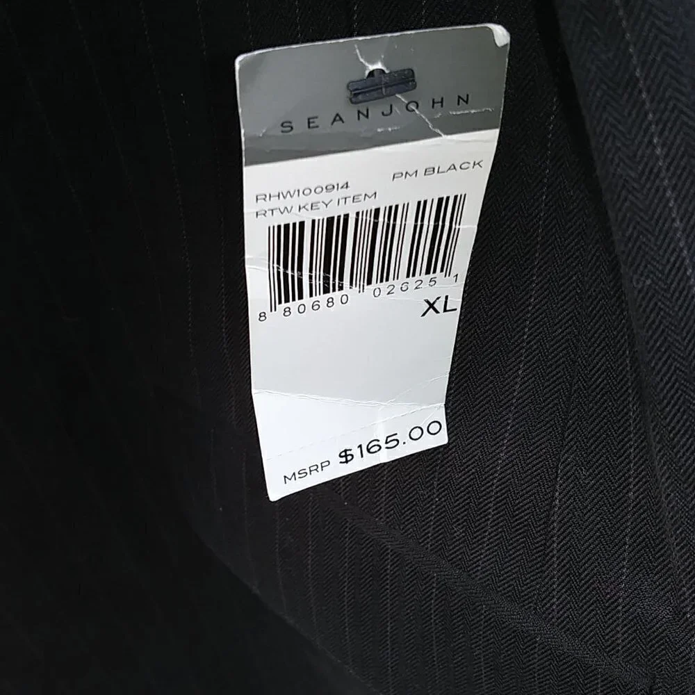 Sean John Suit Jacket Blazer Gray Pinstripe - XL - NWT